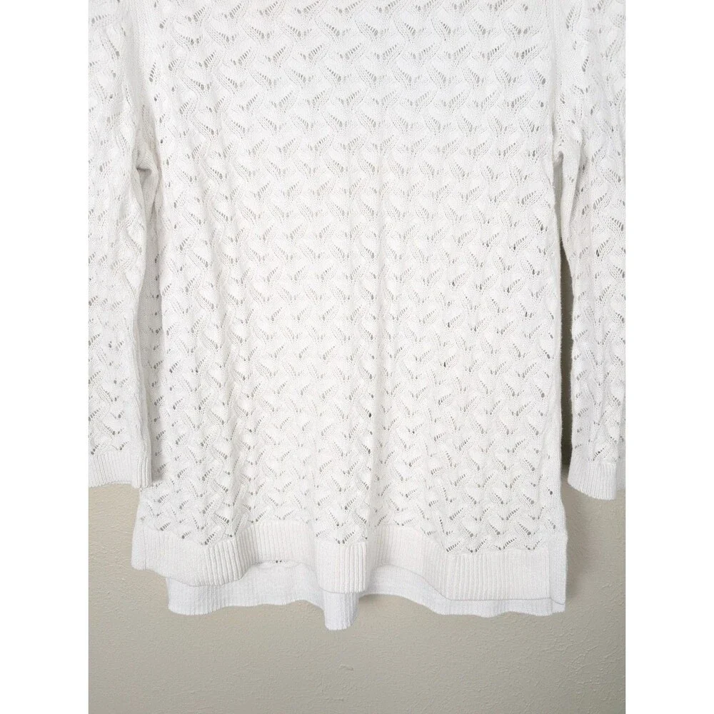 Talbots Textured Linen Cotton Blend Pullover Sweater